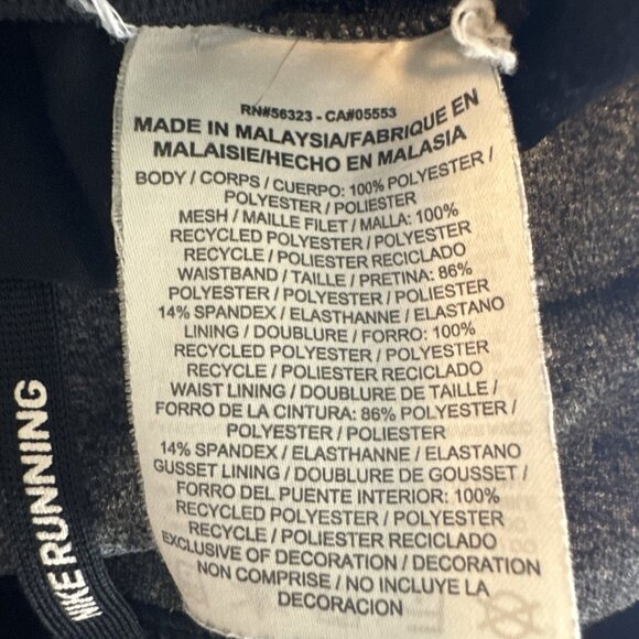 Nike Dri-Fit Women's Black Running Shorts Womens Large Two-Tone Black Gray - Picture 7 of 11